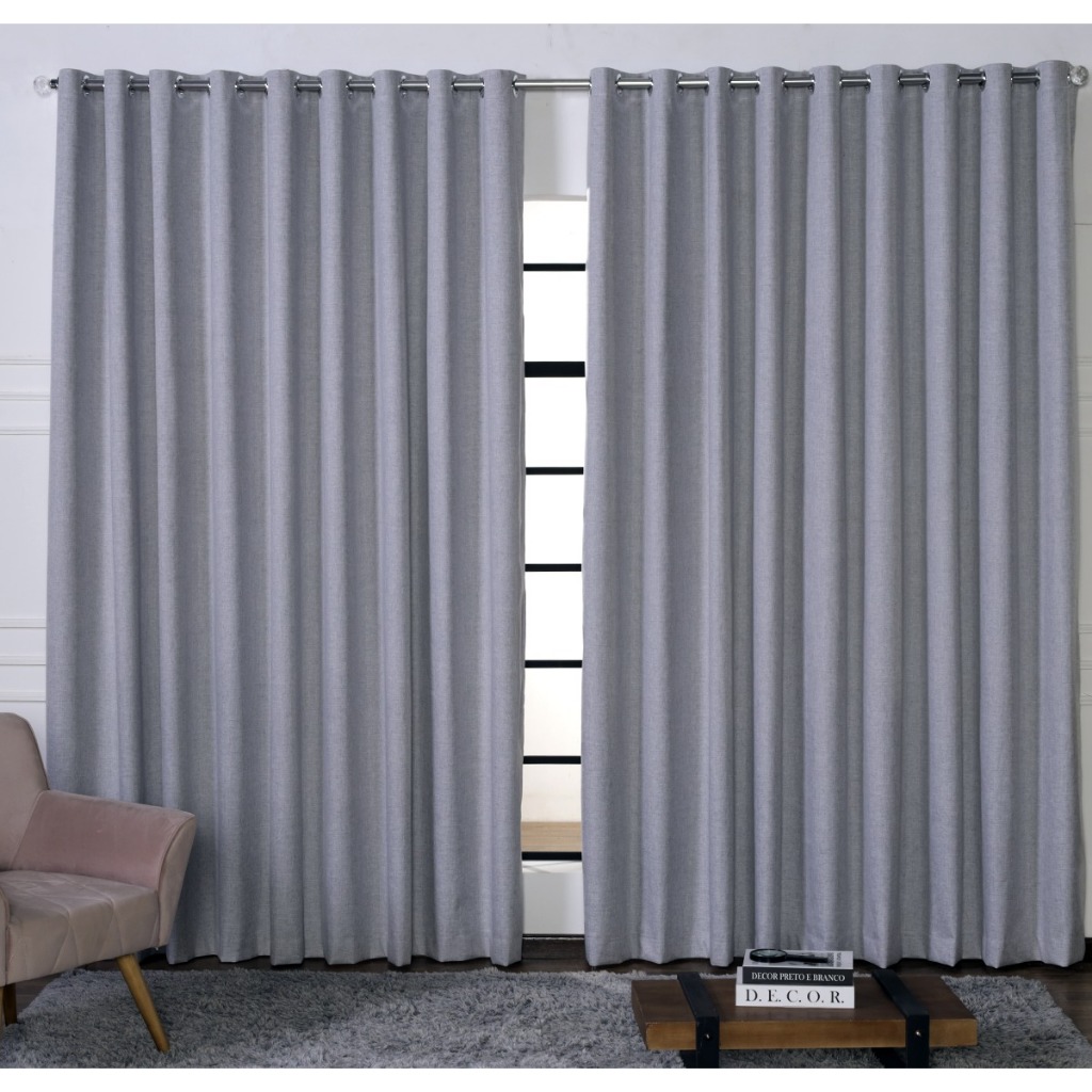 Cortina Blackout 100% Corta Luz Linho Rustico Premium 4m x 2,40/ 2,50/ 2,60/ 2,80 para Varão