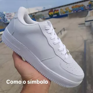 Tenis Masculino Feminino Esportivo Casual Air Branco Treino Leve Confortavel Com Simbolo Promoçao