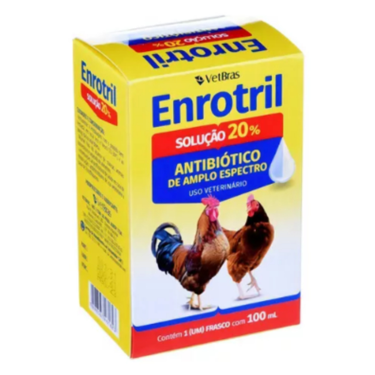 Enrotril Solúvel 20% - Antibiótico Para Aves - 100ml | Shopee Brasil