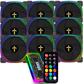 Kit Fans Rgb + Controlador Cooler Pc Gamer Ventoinha Gabinete Com Controle e Efeitos