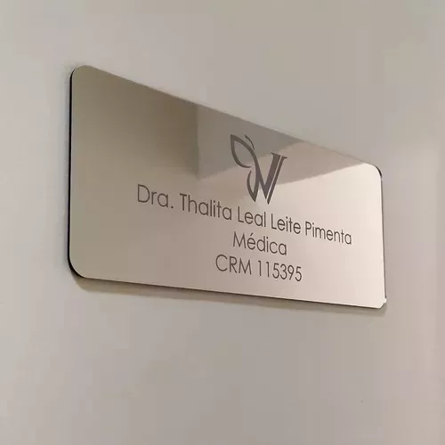 Placa Identificação Sinalização De Porta Personalizada acrilico espelhado