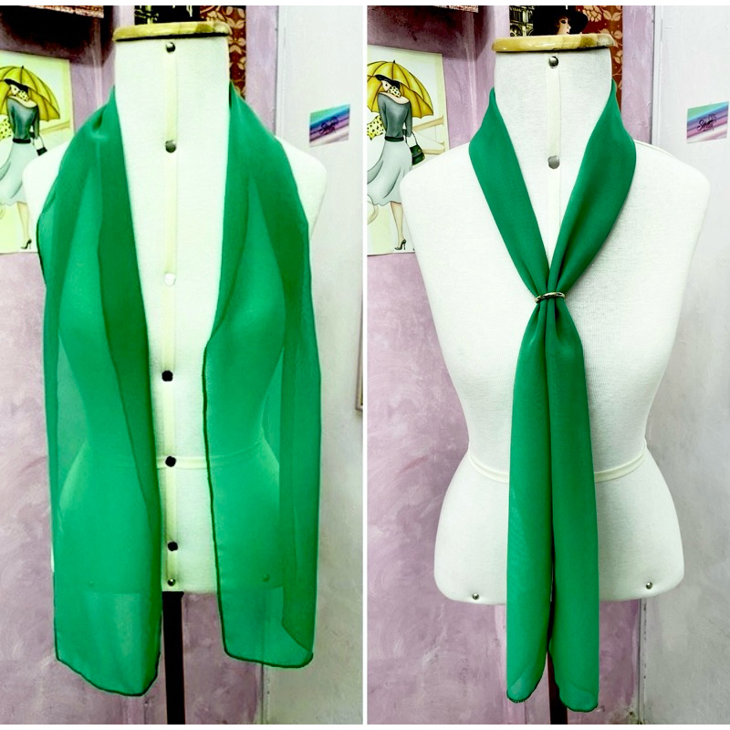 Echarpe Chiffon Verde - Padrão uniforme /igrejas/empresas/congressos em Oferta na Shopee