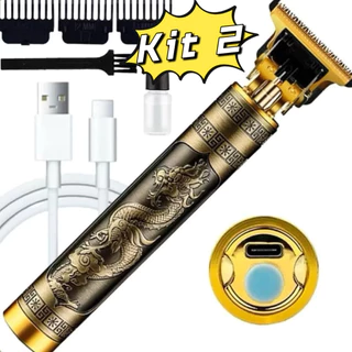 Kit 2 Máquina De Cortar Cabelo Para Barba Masculina Designer Aleatório Elétrico Profissional1 Lolita