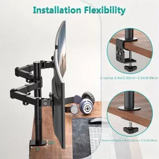 Suporte 2 monitor ou tv de mesa articulado feito em aço com parafusos de monitor
