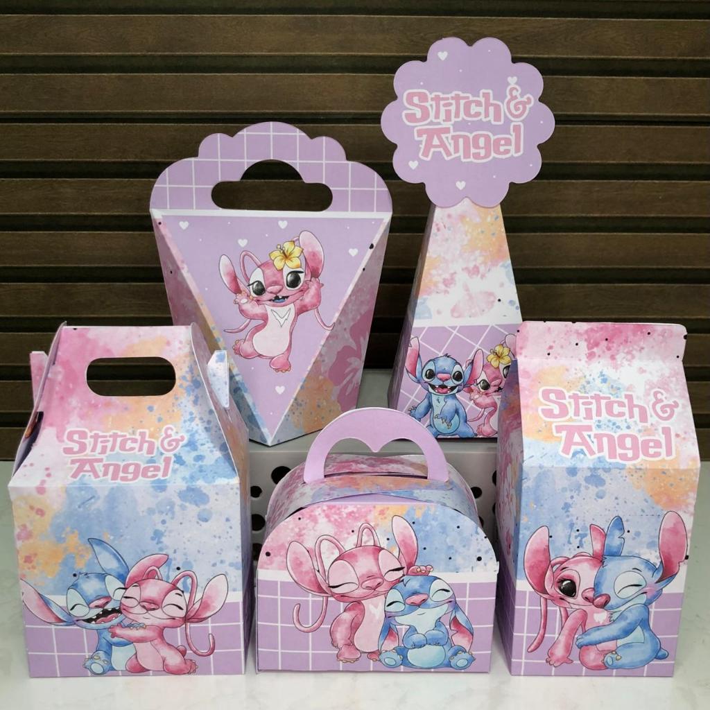 20 Caixinhas STITCH E ANGEL - Caixinhas para decoração e lembrancinha de aniversário infantil - Pegue e Monte