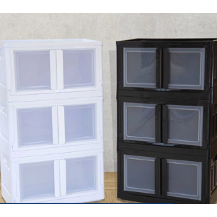 Organizador Modulável Dobrável C/ Porta Dupla 75 Litros PRETO