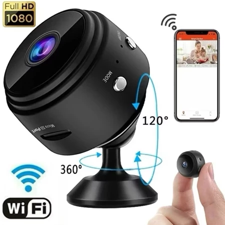 Câmera A9 Mini HD Sensor De Presença WI FI 110v Grava Em Cartão de Memória Com Suporte Para Encaixe