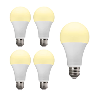 Kit 5 Lâmpada Led Bulbo 15w 3000k Branco Quente E27 Bivolt