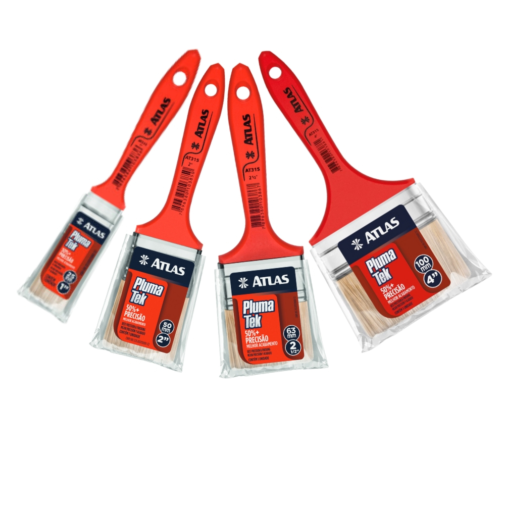 Pincel Trincha P/ Pintura Profissional Plumatek - Atlas | Shopee Brasil