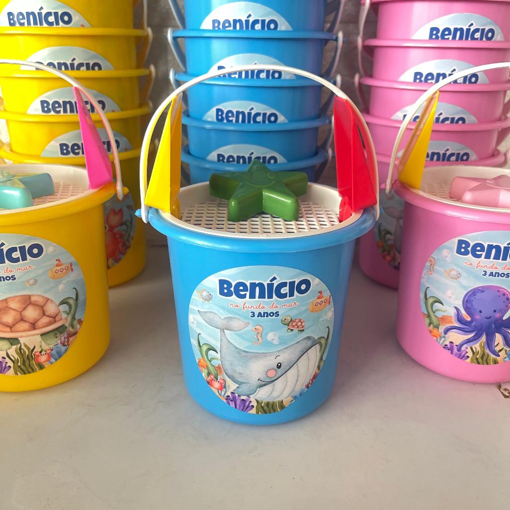10 BALDES DE PRAIA PERSONALIZADOS NO TEMA IDADE NOME LEMBRACINHAS ...