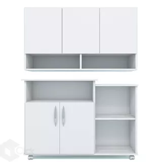 Kit Armario E Balcao Para Mircroondas Cozinha Completa JJF