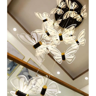 Borboleta pendente de luz do candelabro lâmpada pendurada altura ajustável droplight para jardim quarto enfeite natal