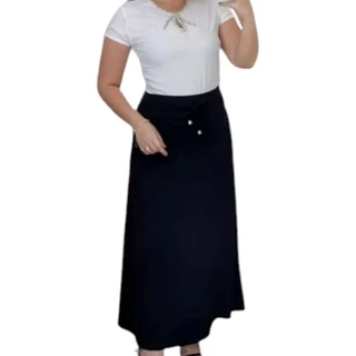 Saia Longa Feminina P ao G3 Plus Size Moda Evangélica Tendência