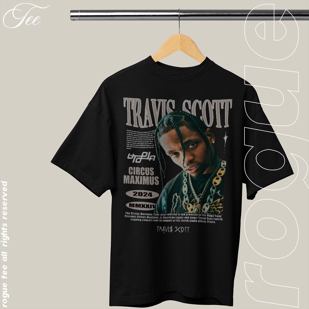 Camiseta Basica e OVERSIZED Travis Scott Utopia Circus Maximus