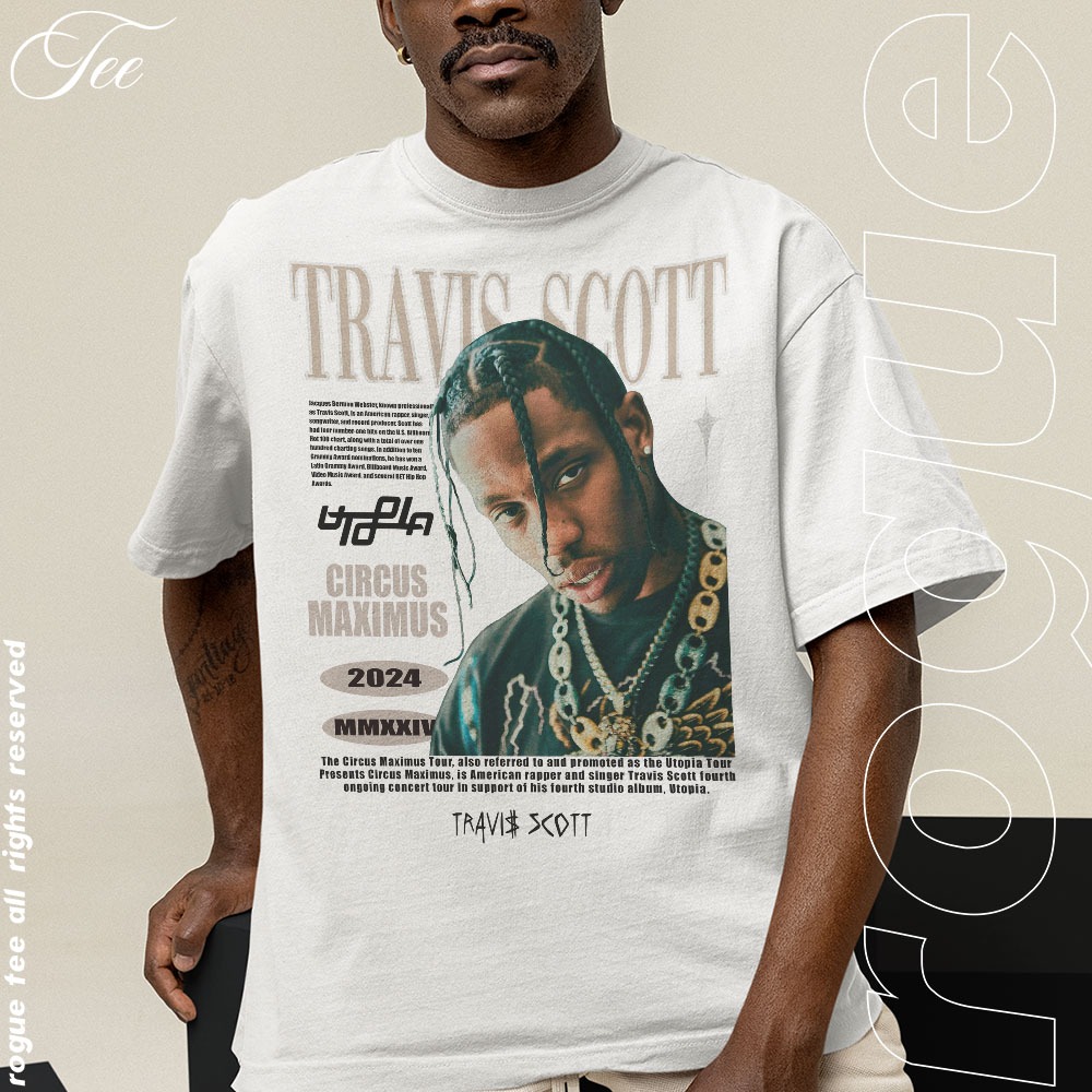 Camiseta Basica e OVERSIZED Travis Scott Utopia Circus Maximus