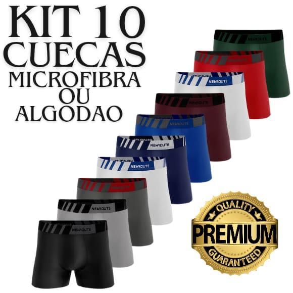 Kit 10 Cueca Box Microfibra e Algodao New Route | Shopee Brasil
