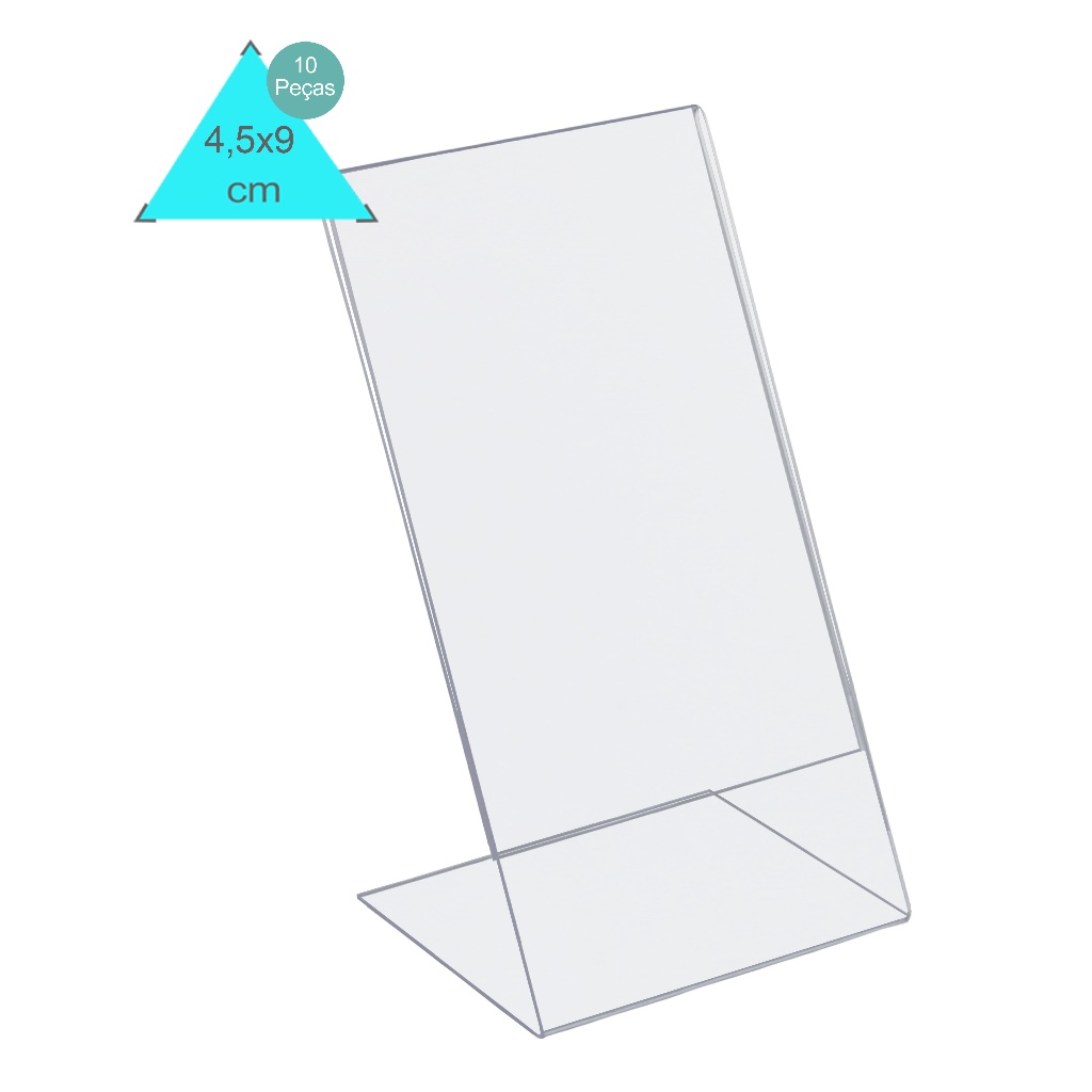 Display Porta Preços Vitrine Balcão 4,5x9 Cm Kit 10 Peças