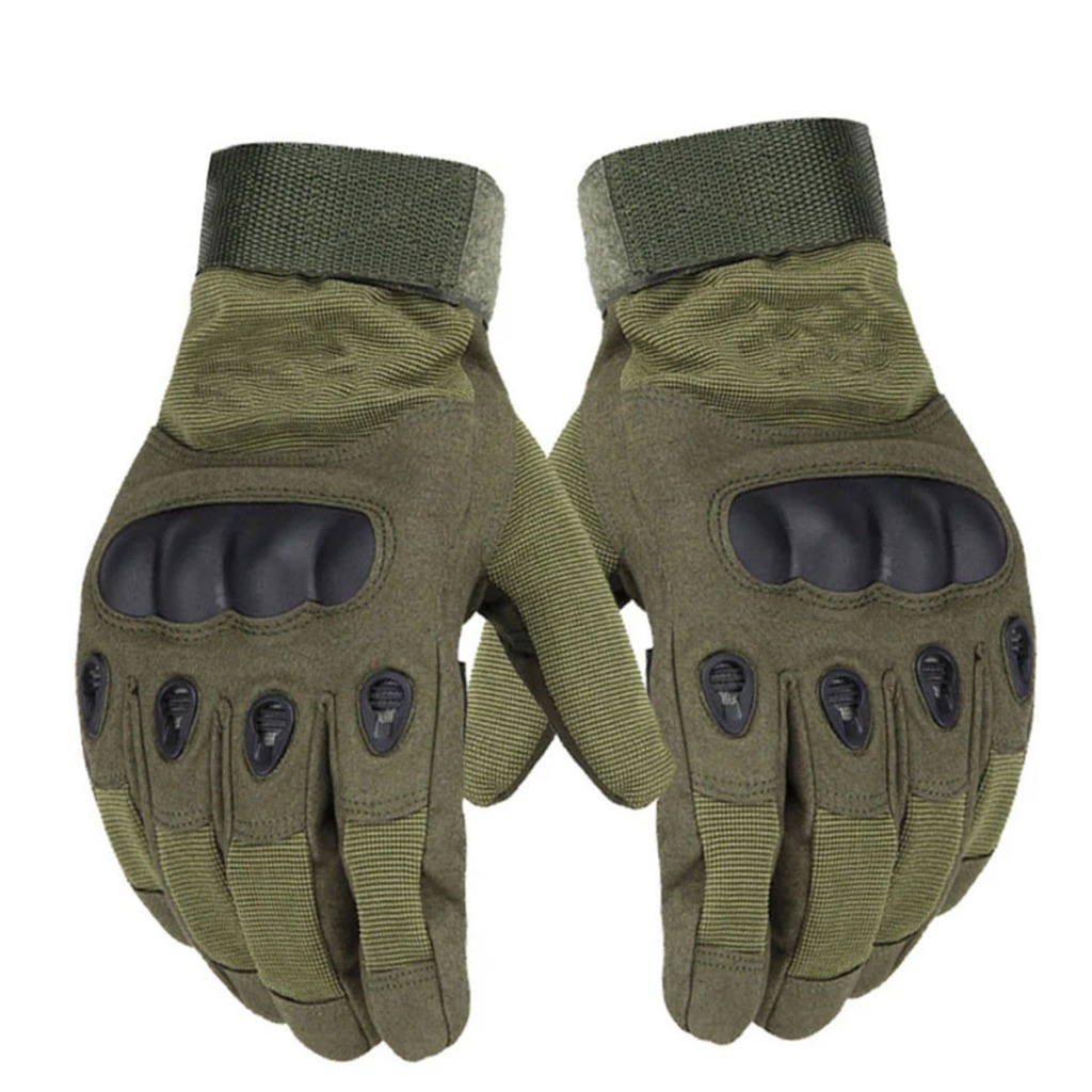 Luva Tatica Dedo Inteiro Verde Moto Paintball Motociclismo Proteçao