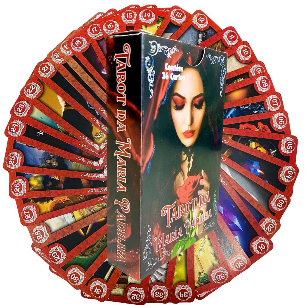 Baralho Tarot Maria Padilha Pombagira Tarô 36 Cartas com Manual ...