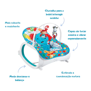 Cadeirinha de Descanso para Bebê Musical Safari ColorBaby