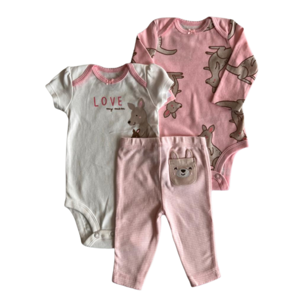 KIT BODY CARTERS 3PÇS MENINA CANGURU - 3M/9M | Shopee Brasil