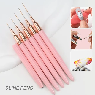 Kit 5 Pincéis 7/9/11/15/25mm De Arte De Unhas UV Para Pintura Em Gel Pincel Manicure