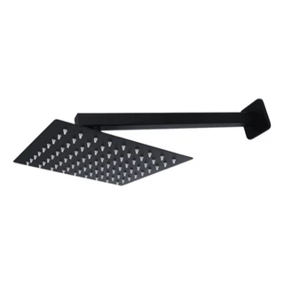 Ducha Metal Quadrada Para Piscina Chuveiro Preto Fosco Inox