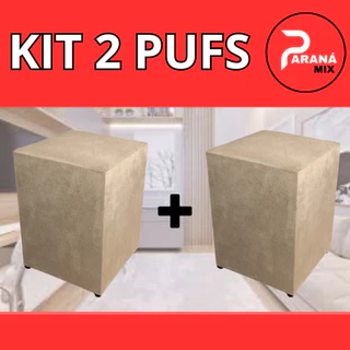 Puff 2 unidades decorativo multiuso super fofinho espumado