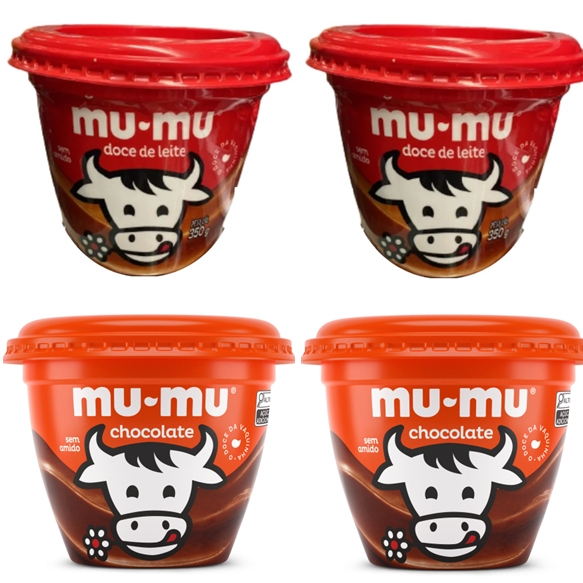 Kit 4 Potes Doce de Leite Mumu 350g Neugebauer Sem Gluten Tradicional