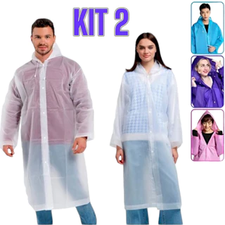 KIT 2 Capa De Chuva Elegance cle Premium Impermeável unissex