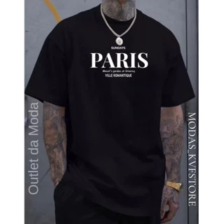 Camiseta Masculina PARIS Sundays Camisa malha premium 100% algodão