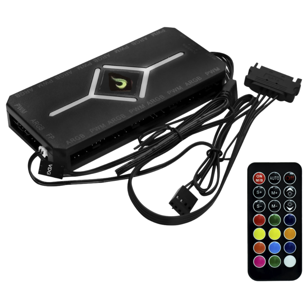 Controladora Gamer ARGB 5v 3 Pinos e PWM com suporte até 9 coolers ...