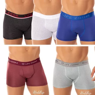 Kit 10 Cuecas Box Boxer PREMIUM Original Adulto Risca De Giz Forro 100% Algodão Masculina