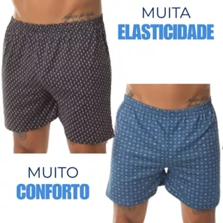 Kit 3 Cuecas Samba Canção Short Malha Fria Pijama Dormir