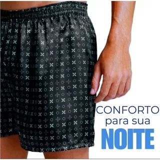 BLACKPROMO Kit 5 Cueca Samba Canção Short Malha Fria Pijama Dormir