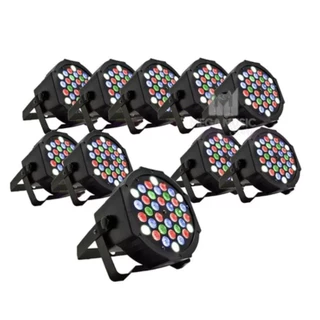 Kit 10 Canhao Refletor Par 64 36 Leds Rgbw Slim Dmx Digital