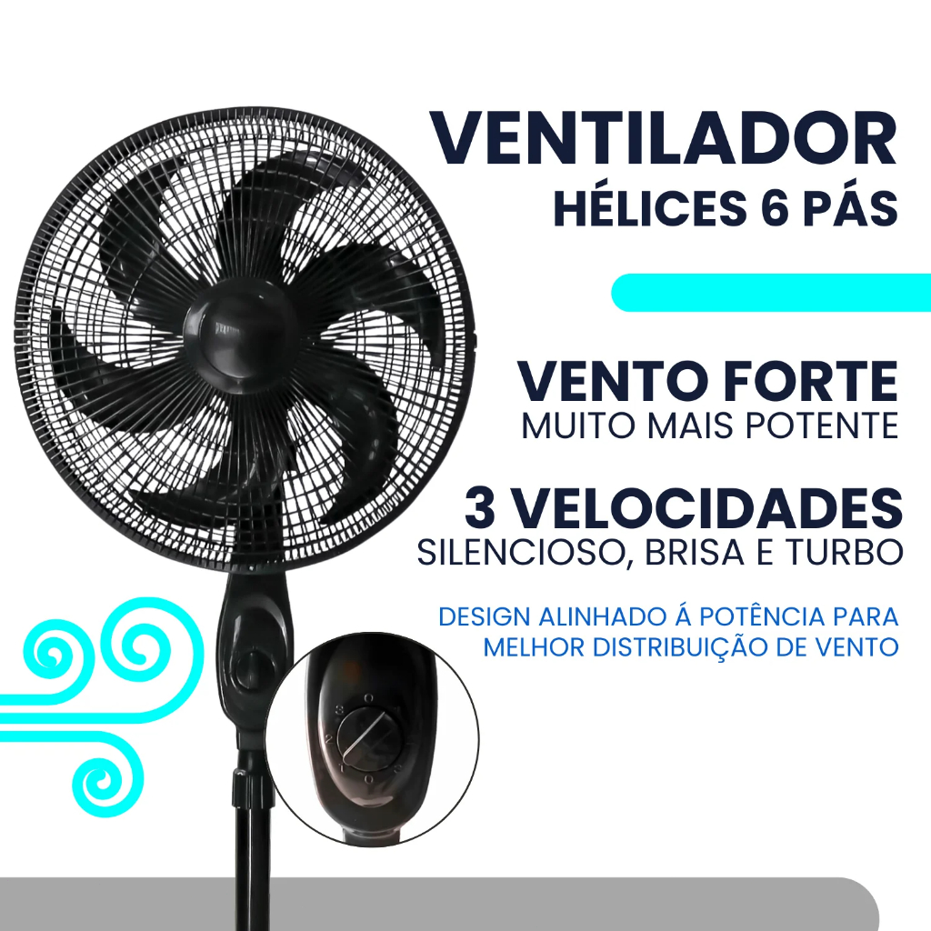 Ventilador 105cm-130cm Ajuste De Altura Livremente 110v 220v Ventilador