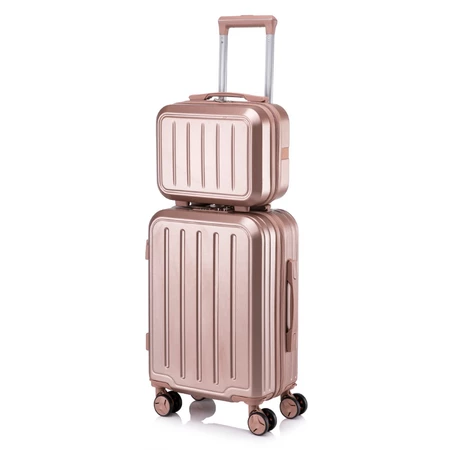 Conjunto mala de viagem 10kg e frasqueira cadeado tsa roda dupla 360° atp92-2