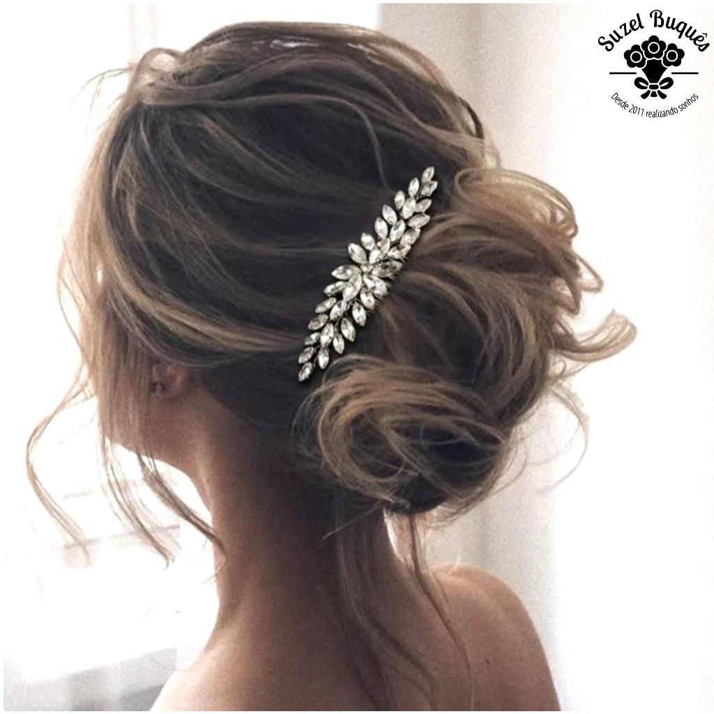 Arranjo de Cabelo Grinalda Noivas Casamentos Debutantes