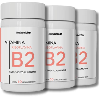 Kit Combo 3X Vitamina B2 Riboflavina 180 Cápsulas Natunéctar