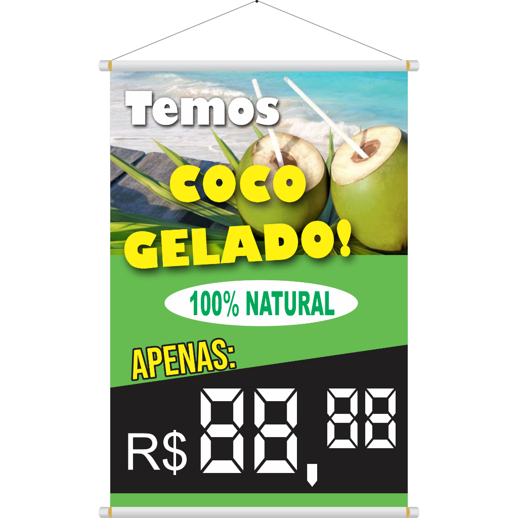 Banner Coco Gelado Tamanho 70x50cm | Shopee Brasil