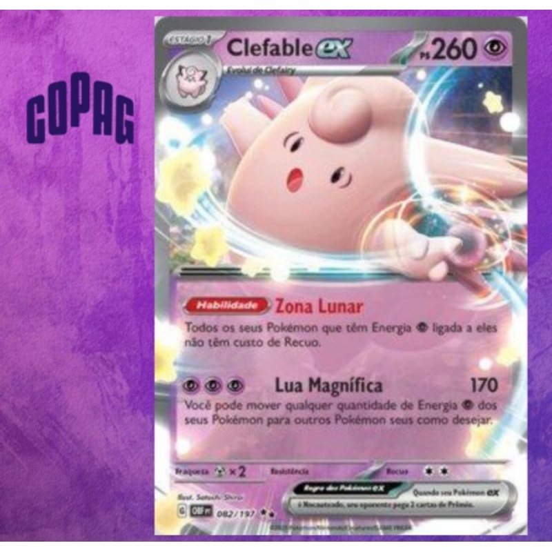 Carta Pokémon Clefable EX original Copag | Shopee Brasil