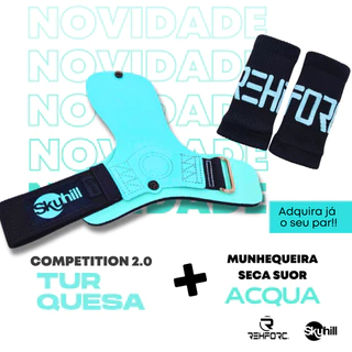 Hand Grip Competition 2.0 Skyhill (Par) + Brinde: Munhequeira seca suor Rehforc (Par)