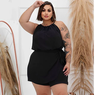 Macaquinho Short Saia Plus Size Verão