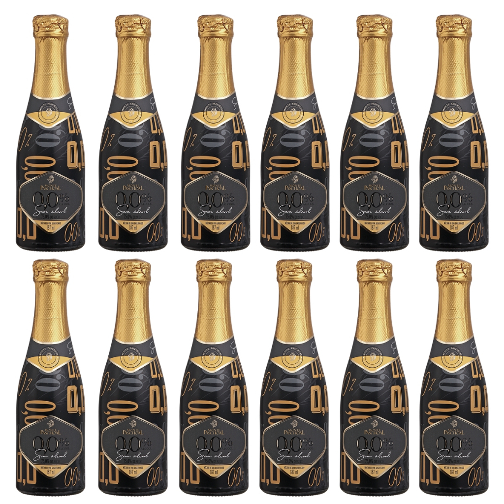 12 Mini Espumante Baby Sem Zero Álcool 187ml Monte Paschoal | Shopee Brasil