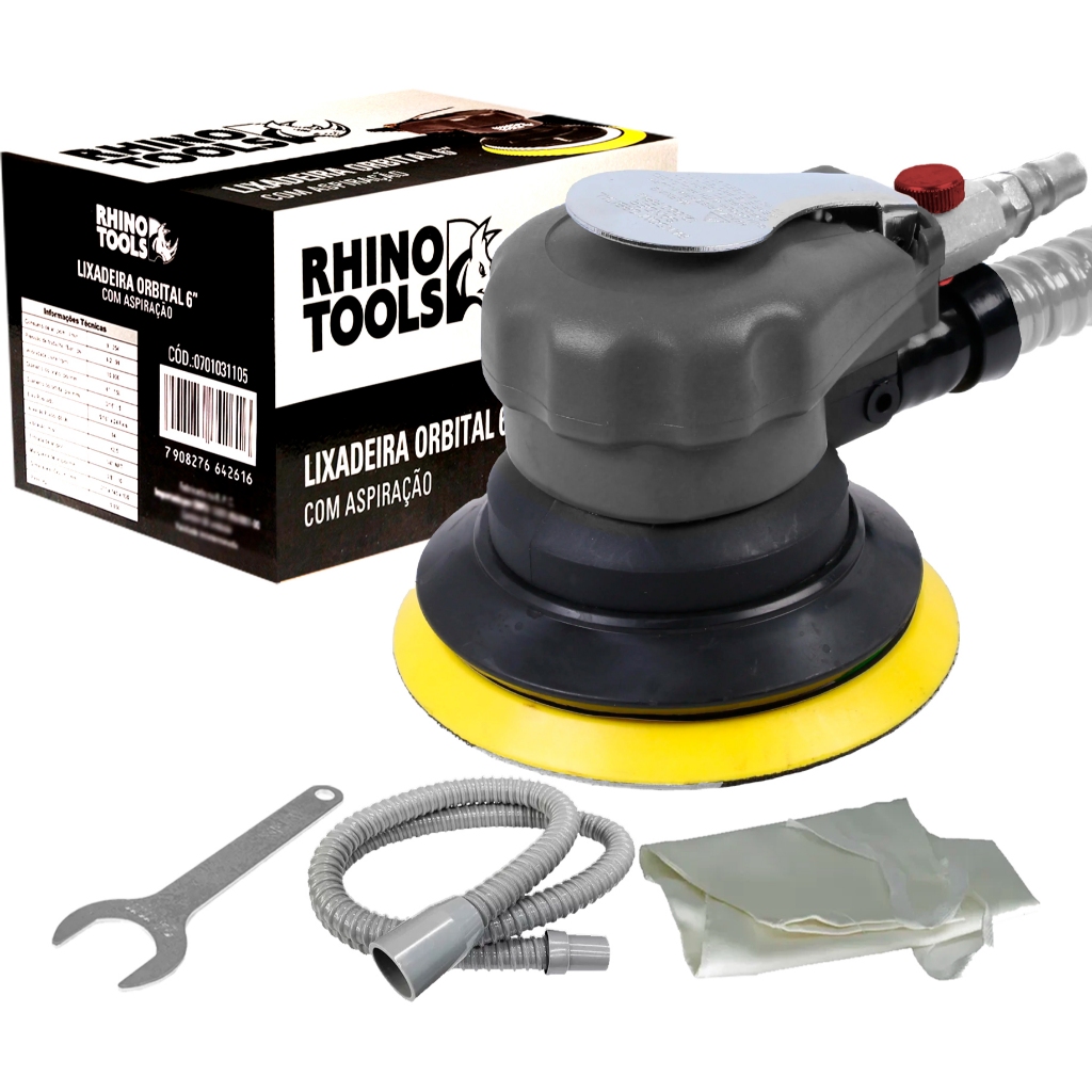 Lixadeira Pneumática Orbital Hookit Rokite Aspiração 150mm | Shopee Brasil