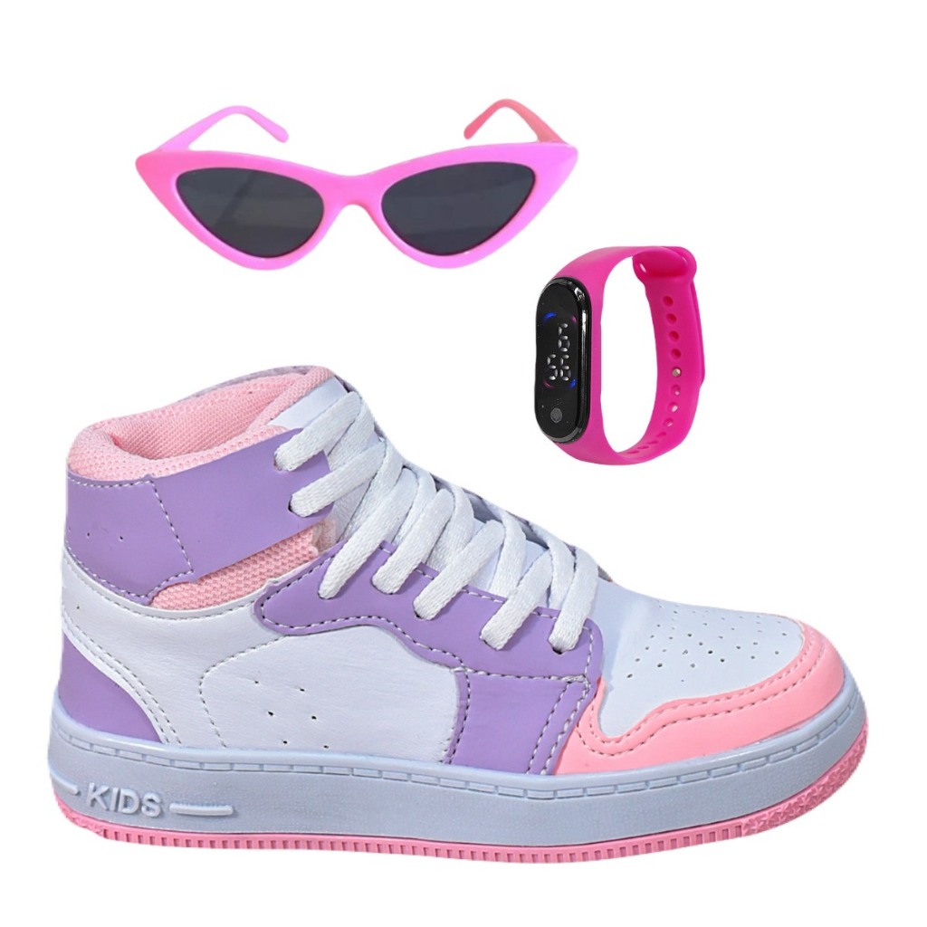 Tênis Infantil Feminino Tenis Feminino Cano Medio Tênis Infantil