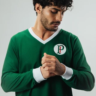 Camisa Palmeiras Retrô Tri Paulista Palestra Itália 32/33/34 Relíquia Manga Longa Masculina