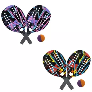Kit 2 Raquetes de Madeira 1 Bolinha Beach Tennis Esporte Praia Iniciantes Belfix em Oferta na Shopee