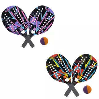 Kit 2 Raquetes Beach Tennis de Madeira 1 Bolinha para Iniciantes Belfix em Oferta na Shopee